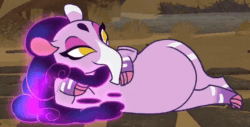 Size: 612x310 | Tagged: safe, derpibooru import, nidra (tfh), tapir, them's fightin' herds, animated, community related, draw me like one of your french girls, female, game screencap, gif, lounging, solo