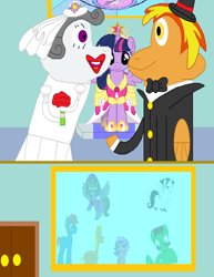 Size: 4608x5984 | Tagged: safe, artist:captainponyboy1999, derpibooru import, twilight sparkle, oc, oc:bright star, oc:captain ponyboy, oc:firey ratchet, oc:light reading, oc:oliver spade, oc:princess kincade, oc:swiftgaia, oc:train track, female, male, marriage, wedding