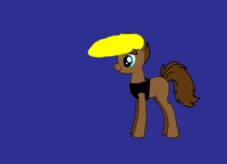 Size: 900x650 | Tagged: safe, artist:cartoonfan22, derpibooru import, earth pony, pony, pony creator, angry video game nerd, blue background, board james, cinemassacre, male, ponified, simple background, solo, species swap, stallion