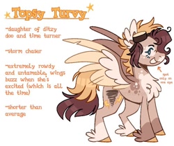 Size: 798x675 | Tagged: safe, artist:wanderingpegasus, derpibooru import, oc, oc only, oc:topsy turvy (wanderingpegasus), pegasus, pony, chest fluff, female, goggles, leg fluff, mare, offspring, parent:derpy hooves, parent:doctor whooves, parents:doctorderpy, pegasus oc, simple background, solo, white background