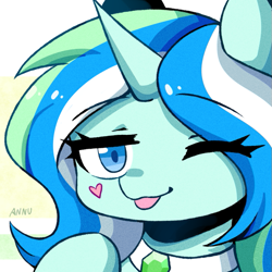 Size: 677x677 | Tagged: safe, derpibooru import, oc, oc only, oc:mistuha, unicorn, eye clipping through hair, eyebrows, eyebrows visible through hair, female, heart, horn, mare, solo, tongue, tongue out