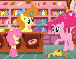 Size: 1080x839 | Tagged: safe, derpibooru import, boneless, li'l cheese, pinkie pie, pumpkin cake, earth pony, pony, unicorn, g4, boneless 6, colt, female, foal, horn, male, mother and child, mother and son, older, older pinkie pie, older pumpkin cake, parent and child