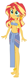 Size: 569x1549 | Tagged: safe, artist:crazybrothersstyler2, artist:invisibleink, derpibooru import, edit, sunset shimmer, human, equestria girls, g4, atlantis, atlantis: the lost empire, bare shoulders, belly, belly button, clothes, cosplay, costume, female, kida, loincloth, midriff, outfit, outfits, simple background, sleeveless, solo, strapless, transparent background, tube top