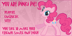 Size: 400x200 | Tagged: safe, derpibooru import, edit, pinkie pie, earth pony, pony, quiz, solo