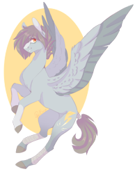 Size: 1280x1646 | Tagged: safe, artist:pixelberrry, derpibooru import, oc, oc only, pegasus, pony, colored wings, male, side view, solo, spread wings, stallion, tail, tail wrap, two toned wings, wings