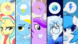 Size: 444x250 | Tagged: safe, derpibooru import, oc, oc:altersmay earth, alicorn, pegasus, pony, unicorn, accessory, alicorn oc, female, glasses, horn, looking at each other, looking at someone, looking at you, male, mare, needs more jpeg, older, older altersmay earth, pegasus oc, planet ponies, ponified, round glasses, smiling, space, species swap, stallion, unnamed oc, wings