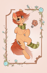 Size: 1329x2057 | Tagged: safe, artist:rexyseven, derpibooru import, oc, oc:rusty gears, earth pony, pony, belly, female, mare, sock, solo