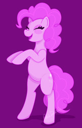 Size: 749x1162 | Tagged: safe, artist:pinkiedoodlepie, derpibooru import, pinkie pie, earth pony, g4, belly, bipedal, blushing, eyes closed, female, solo