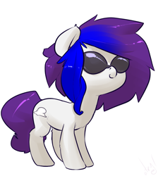 Size: 1075x1200 | Tagged: safe, artist:atryl, derpibooru import, oc, oc only, earth pony, pony, oc name needed, simple background, smiling, solo, sunglasses, white background