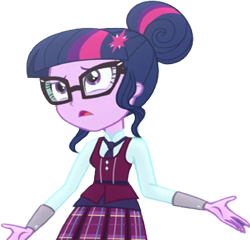 Size: 2622x2520 | Tagged: safe, derpibooru import, edit, edited screencap, editor:homersimpson1983, screencap, sci-twi, twilight sparkle, human, equestria girls, friendship games, g4, background removed, clothes, crystal prep academy uniform, female, glasses, necktie, not a vector, school tie, school uniform, schoolgirl, solo