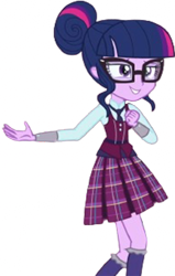 Size: 1606x2520 | Tagged: safe, derpibooru import, edit, edited screencap, editor:homersimpson1983, screencap, sci-twi, twilight sparkle, human, equestria girls, friendship games, g4, background removed, clothes, crystal prep academy uniform, female, glasses, necktie, not a vector, school tie, school uniform, schoolgirl, skirt, solo