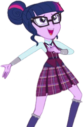 Size: 1657x2520 | Tagged: safe, derpibooru import, edit, edited screencap, editor:homersimpson1983, screencap, sci-twi, twilight sparkle, human, equestria girls, friendship games, g4, background removed, clothes, crystal prep academy uniform, female, necktie, not a vector, school tie, school uniform, schoolgirl, skirt, solo