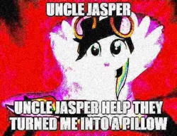 Size: 569x439 | Tagged: safe, derpibooru import, oc, oc:lightning bliss, bizzare, dank memes, deep fried meme, implied jasper pie, meme