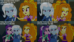 Size: 2000x1125 | Tagged: safe, derpibooru import, edit, edited screencap, editor:quoterific, screencap, adagio dazzle, aria blaze, trixie, equestria girls, g4, rainbow rocks