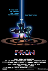 Size: 2158x3194 | Tagged: safe, derpibooru import, oc, oc only, oc:dusty feather, oc:sky line, pegasus, pony, female, male, mare, movie poster, open pony, ponified, poster, second life, species swap, stallion, tron