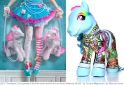 Size: 600x415 | Tagged: safe, derpibooru import, rainbow dash (g3), earth pony, g3, clothes, customized toy, dress, fashion, fashion style, heart, irl, looking away, official, painted, photo, toy