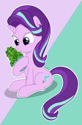 Size: 2300x3500 | Tagged: safe, artist:aldaplayer, derpibooru import, phyllis, starlight glimmer, pony, unicorn, g4, cargo ship, female, horn, phylliglimmer, plant, potted plant, shipping, smiling, starlight glimmer day