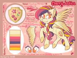 Size: 1024x768 | Tagged: safe, artist:mychelle, derpibooru import, oc, oc:cherry justice, pegasus, pony, female, mare, reference sheet, solo