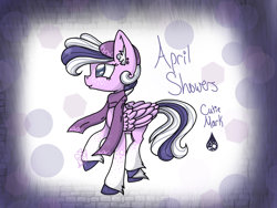 Size: 2048x1536 | Tagged: safe, artist:strawberry-heartrose, derpibooru import, oc, oc:april showers, pegasus, pony, clothes, female, mare, scarf, solo