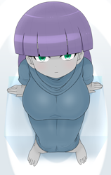 Size: 1832x2899 | Tagged: safe, artist:batipin, derpibooru import, maud pie, human, equestria girls, g4, breasts, feet, looking at you, maud pies