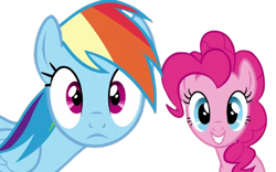 Size: 1280x800 | Tagged: safe, derpibooru import, edit, edited screencap, editor:dracoawesomeness, screencap, pinkie pie, rainbow dash, earth pony, pegasus, g4, female, not a vector