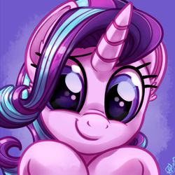 Size: 1800x1800 | Tagged: safe, artist:whitediamonds, derpibooru import, starlight glimmer, pony, unicorn, g4, bust, commission, cute, daaaaaaaaaaaw, female, glimmerbetes, hnnng, horn, looking at you, mare, portrait, signature, smiling, smiling at you, solo, weapons-grade cute, whitediamonds is trying to kill us