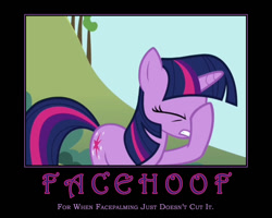 Size: 1000x800 | Tagged: safe, artist:atomicgreymon, derpibooru import, twilight sparkle, unicorn twilight, unicorn, g4, artifact, demotivational poster, facehoof, horn, meme