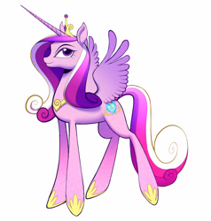 Size: 3630x3818 | Tagged: safe, artist:spanishmoon, derpibooru import, princess cadance, alicorn, pony, female, full body, mare, simple background, small wings, solo, white background, wings