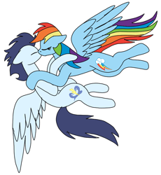 Size: 720x781 | Tagged: safe, artist:dasher666, derpibooru import, rainbow dash, soarin', pegasus, pony, female, kiss on the lips, kissing, male, mare, shipping, soarindash, stallion, straight