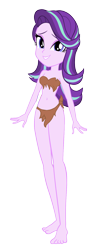 Size: 642x1648 | Tagged: safe, artist:crazybrothersstyler2, artist:invisibleink, derpibooru import, edit, starlight glimmer, human, equestria girls, g4, bare shoulders, belly, belly button, female, jungle girl, simple background, sleeveless, solo, strapless, tarzan, transparent background