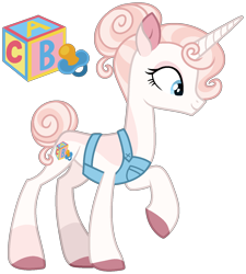 Size: 1214x1349 | Tagged: safe, artist:strawberry-spritz, derpibooru import, oc, oc only, pony, unicorn, apron, clothes, concave belly, countershading, female, horn, mare, offspring, parent:fleur-de-lis, parent:prince blueblood, parents:fleur-de-blueblood, simple background, slender, solo, thin, transparent background