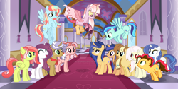 Size: 1024x517 | Tagged: safe, artist:velveagicsentryyt, derpibooru import, oc, oc:apple pie, oc:bubble pie, oc:cloudee, oc:destiny, oc:eclipse sparkle, oc:florest rose, oc:fuji jackie, oc:galaxy swirls, oc:glority, oc:party pie, oc:rainbow blitzes, oc:sky city, oc:velvet sentry, earth pony, hybrid, pegasus, pony, unicorn, female, horn, interdimensional siblings, interspecies offspring, magical lesbian spawn, mare, offspring, parent:applejack, parent:caramel, parent:cheese sandwich, parent:discord, parent:fancypants, parent:flash sentry, parent:fluttershy, parent:pinkie pie, parent:prince blueblood, parent:rainbow dash, parent:rarity, parent:soarin', parent:tree hugger, parent:trenderhoof, parent:twilight sparkle, parent:zephyr breeze, parents:carajack, parents:cheesepie, parents:discolight, parents:discoshy, parents:flashlight, parents:flutterhugger, parents:rariblood, parents:raripants, parents:soarindash, parents:trenderjack, parents:zephdash