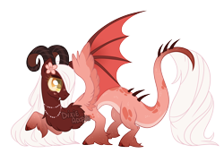 Size: 2000x1369 | Tagged: safe, artist:dixieadopts, derpibooru import, oc, oc:cherry aurora, draconequus, hybrid, female, interspecies offspring, offspring, parent:discord, parent:fluttershy, parents:discoshy, simple background, solo, transparent background