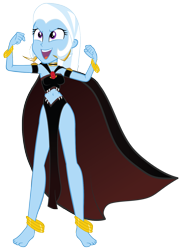 Size: 1170x1616 | Tagged: safe, artist:crazybrothersstyler2, artist:invisibleink, derpibooru import, edit, trixie, human, equestria girls, g4, 1900s, 20th century, belly, belly button, cape, clothes, edwardian, female, great and powerful, outfit, outfits, queen la, simple background, solo, the legend of tarzan (2001), transparent background