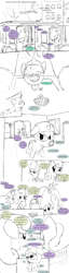 Size: 1001x3900 | Tagged: safe, artist:di-fl, derpibooru import, bon bon, liza doolots, lyrica lilac, petunia, sweetie drops, tootsie flute, earth pony, unicorn, g4, clothes, comic, costume, horn, moon, nightmare night