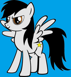 Size: 500x544 | Tagged: safe, artist:criszipp, derpibooru import, oc, oc only, pony, blue background, simple background, solo