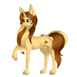 Size: 1609x1605 | Tagged: safe, artist:sofienriquez, derpibooru import, oc, oc:kherimelle, pony, unicorn, female, horn, mare, raised hoof, raised leg, simple background, solo, transparent background