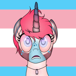 Size: 750x750 | Tagged: safe, artist:pokemonxeditzx, oc, unicorn, flag, solo, transgender, transgender pride flag