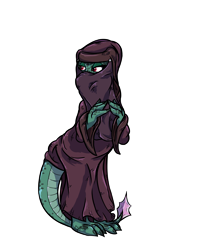 Size: 4000x5000 | Tagged: safe, artist:ghouleh, derpibooru import, oc, oc only, dragon, burqa, covered, niqab, red eyes, simple background, solo, tail, transparent background, veil, wingless