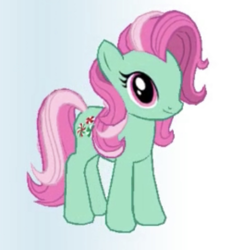 Size: 1000x1045 | Tagged: safe, derpibooru import, minty, earth pony, pony, g3, g4, 3d, 3d model, g3 to g4, gameloft, generation leap, gradient background, minty (g4), solo