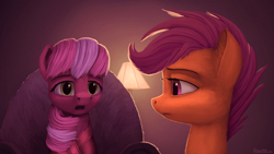 Size: 3840x2160 | Tagged: safe, artist:robin jacks, derpibooru import, cheerilee, scootaloo, fanfic art