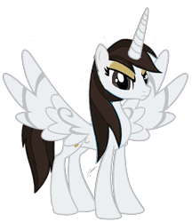 Size: 1713x1987 | Tagged: safe, artist:matthewoc, derpibooru exclusive, derpibooru import, oc, oc only, oc:alicorn madison, alicorn, pony, autism, autistic, base used, brown eyes, brown mane, brown tail, female, frown, original character do not steal, sibling, simple background, sister, solo, standing, tail, transparent background
