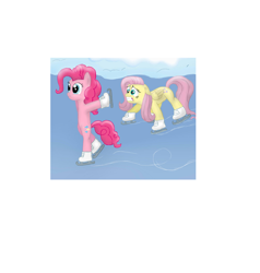 Size: 2000x2100 | Tagged: safe, fluttershy, pinkie pie, ice skating
