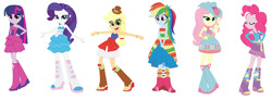 Size: 1673x615 | Tagged: safe, artist:anayahmed2, derpibooru import, applejack, fluttershy, pinkie pie, rainbow dash, rarity, twilight sparkle, human, equestria girls, g4, alternate universe, fall formal outfits, female, humane five, my little pony equestria girls, rarityverse, simple background, solo, white background