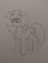 Size: 3060x4080 | Tagged: safe, artist:curly horse, derpibooru import, earth pony, pony, female, flowing mane, high res, mare, monochrome, pencil drawing, sketch, solo, traditional art