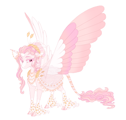 Size: 4000x3800 | Tagged: safe, artist:gigason, derpibooru import, oc, oc only, oc:veil, alicorn, classical unicorn, pony, clothes, cloven hooves, colored wings, female, horn, leonine tail, magical lesbian spawn, mare, multicolored wings, obtrusive watermark, offspring, parent:oc:rose gold, parent:princess cadance, parents:canon x oc, simple background, solo, transparent background, unshorn fetlocks, watermark, wings