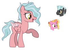 Size: 1024x718 | Tagged: safe, artist:sapphiretwinkle, derpibooru import, luster dawn, thunderlane, oc, pegasus, pony, base used, colored wings, female, mare, offspring, parent:luster dawn, parent:thunderlane, simple background, transparent background, two toned wings, wings