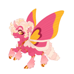 Size: 3600x3600 | Tagged: safe, artist:gigason, derpibooru import, oc, oc only, oc:maple moth, changeling, changepony, hybrid, moth, mothling, original species, fangs, heart, heart eyes, interspecies offspring, looking at you, magical lesbian spawn, obtrusive watermark, offspring, parent:oc:honey glaze, parent:princess cadance, parents:canon x oc, simple background, smiling, smiling at you, solo, transparent background, watermark, wingding eyes