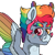 Size: 512x512 | Tagged: safe, artist:possumtots, derpibooru import, edit, rainbow dash, g4, cropped, redesign, there is no escape