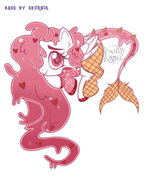 Size: 2412x2806 | Tagged: safe, artist:lordlyric, derpibooru import, oc, oc only, oc:cherry gummy, food pony, original species, pony, base artist:seurnik, base used, female, food, ice cream, jelly, ponified, simple background, solo, species swap, transparent background, waffle, wholesome